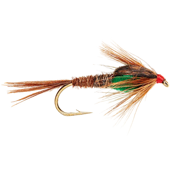 WEIGHTED NYMPH FLY PHEASANT TAIL GREEN LONG SHANK