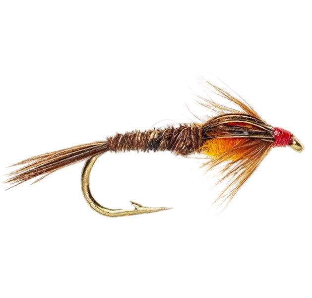 WEIGHTED NYMPH FLY PHEASANT TAIL ORANGE LONG SHANK