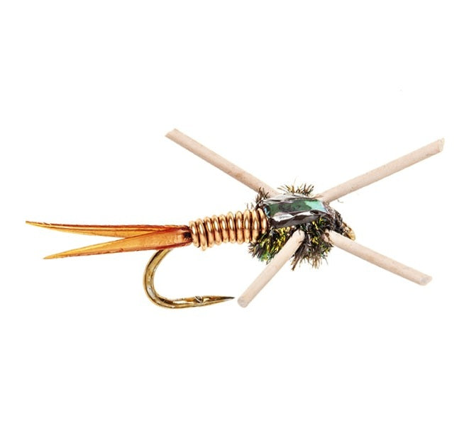WEIGHTED NYMPH FLY COPPER JOHN RUBBER LEGS