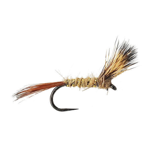 BARBLESS WILD RIVER  FLY DEER HAIR EMERGER - NATURAL HE