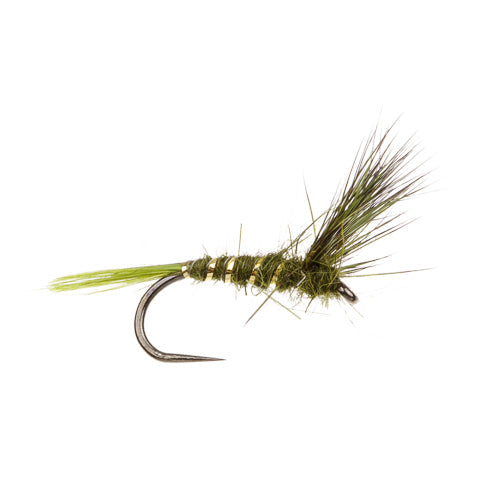 BARBLESS WILD RIVER  FLY DEER HAIR EMERGER - NATURAL OLIVE