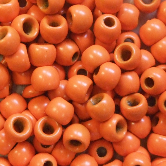 BRASS COUNTERSUNK FLU ORANGE FLY TYING BEADS