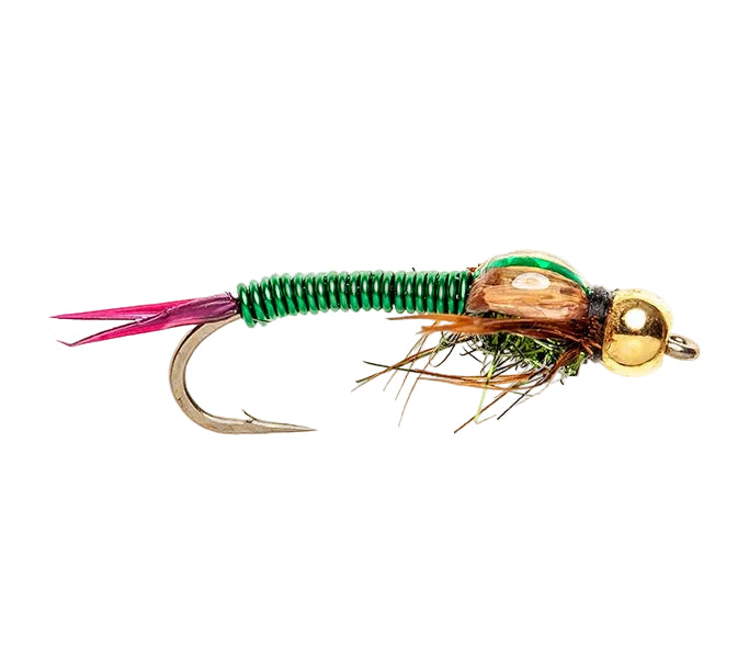 BEADHEAD FLY COPPER CAT NYMPH GREEN BH