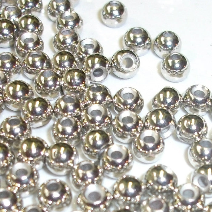 BRASS COUNTERSUNK SILVER FLY TYING BEADS