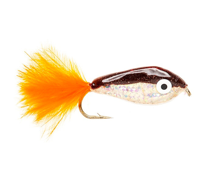 LITTLE GEM FLY EPOXY MINNOW PEARL & ORANGE TAIL