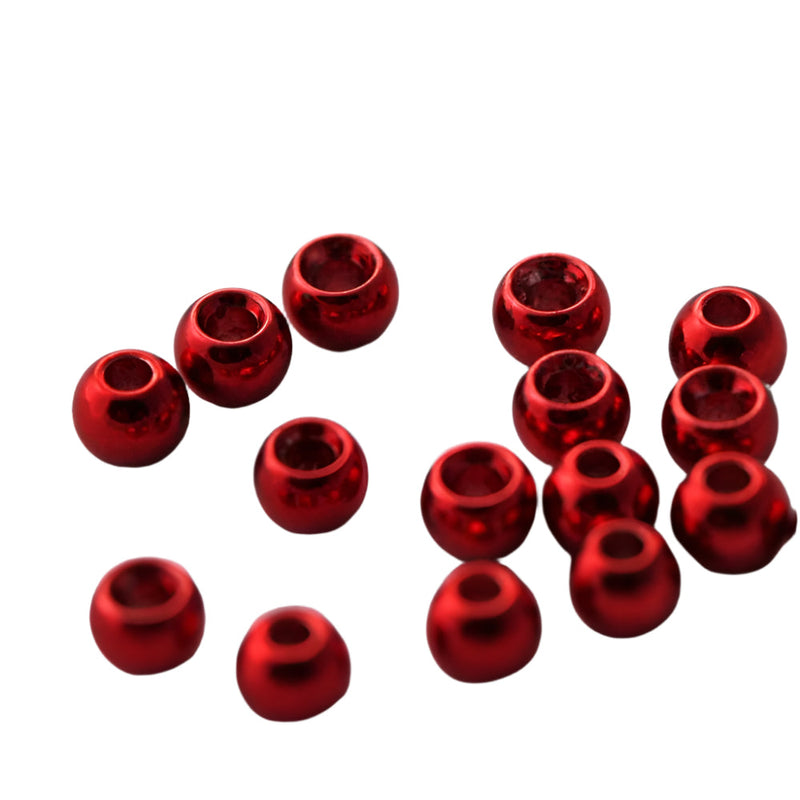 BRASS COUNTERSUNK MET RED FLY TYING BEADS