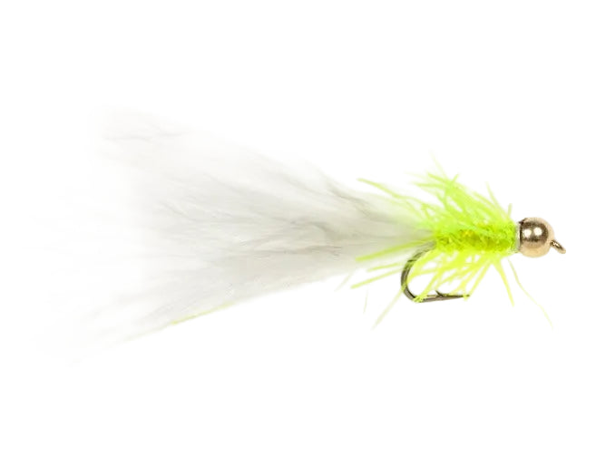 MINI LURE FLY UV STRAGGLE FRITZ LURE YELLOW & WHITE