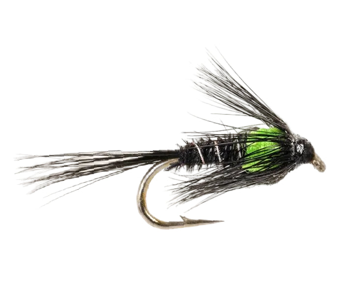 SLIM LINE NYMPH FLY CRUNCHER BLACK GREEN THORAX