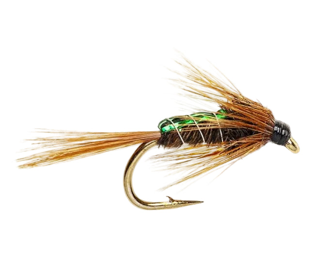 SLIM LINE NYMPH FLY CRUNCHER GREEN FLASHBACK