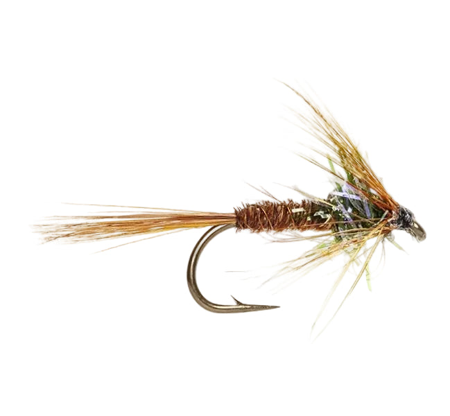 SLIM LINE NYMPH FLY CRUNCHER STRAGGLE FRITZ NATURAL & OLIVE