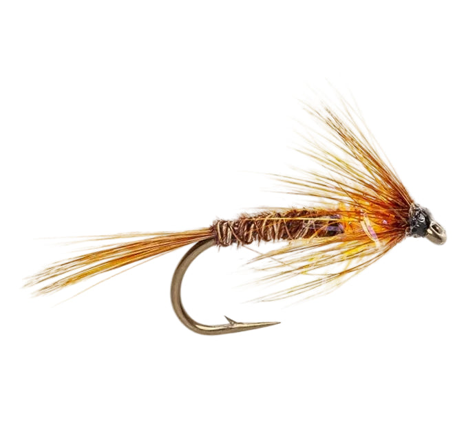 SLIM LINE NYMPH FLY CRUNCHER STRAGGLE FRITZ NATURL & ORANGE