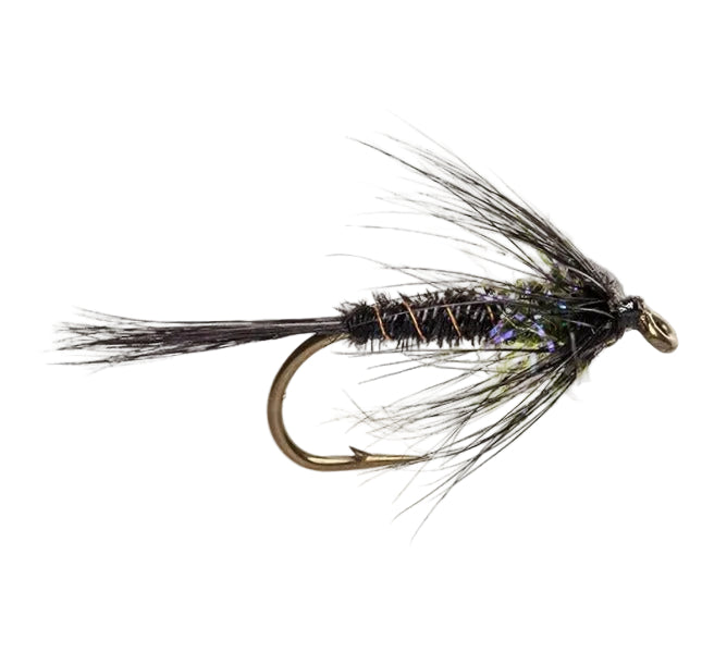 SLIM LINE NYMPH FLY CRUNCHER STRAGGLE FRITZ BLACK & OLIVE