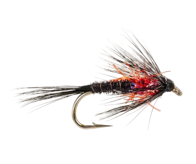 SLIM LINE NYMPH FLY CRUNCHER STRAGGLE FRITZ BLACK & RED