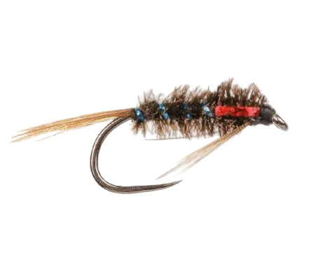 SLIM LINE NYMPH BARBLESS FLY RED HOLO CHEEK UV RIB DIAWL BACH