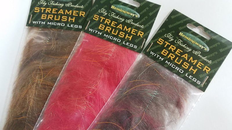STREAMER BRUSH W. MICRO LEGS FLY TYING MATERIAL