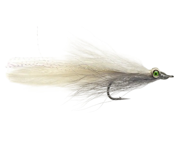 PREMIUM SALTWATER FLY CLOUSER MINNOW GREY & WHITE