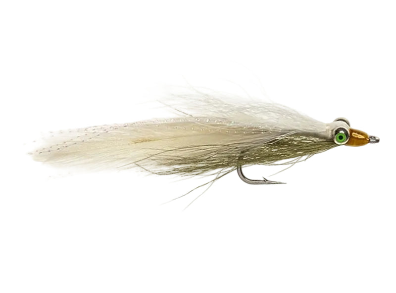 PREMIUM SALTWATER FLY CLOUSER MINNOW OLIVE & WHITE