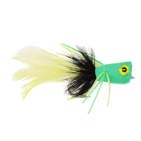PREMIUM SALTWATER FLY POPPER SCREAM GREEN & YELLOW