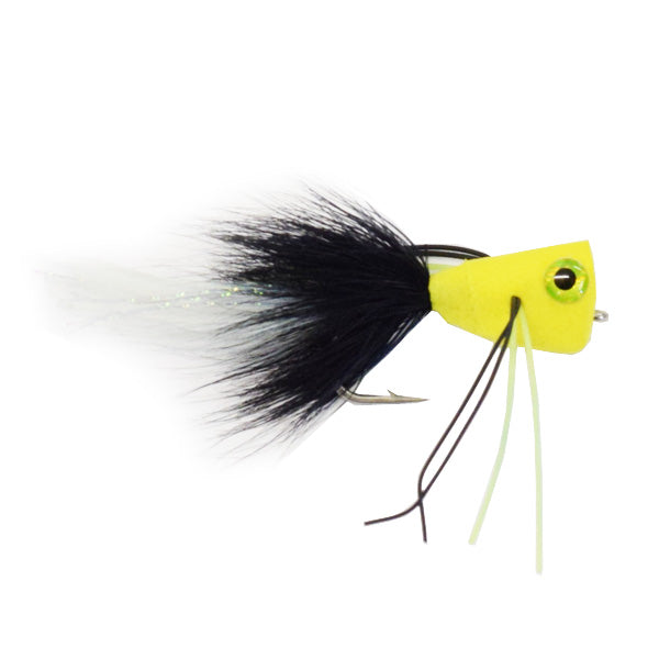 PREMIUM SALTWATER FLY POPPER SCREAM YELLOW & WHITE