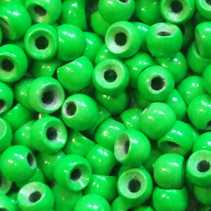 TUNGSTEN COUNTER SUNK FLU GREEN FLY TYING BEADS