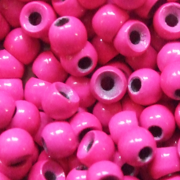 TUNGSTEN COUNTER SUNK FLU PINK FLY TYING BEADS